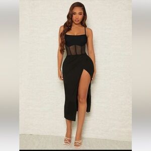 SHEIN NWT mesh black cami dress size small